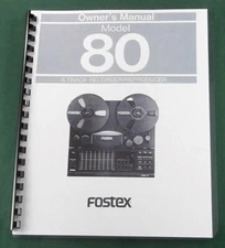 Fostex M80 Instruction Manual: Comb Bound with Protective Covers!