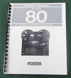 Fostex M80 Instruction Manual: Comb Bound with Protective Covers! | eBay