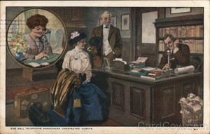1912-The-Bell-Telephone-Announces-Unexpected-Guests-Advertising-Postcard-Vintage