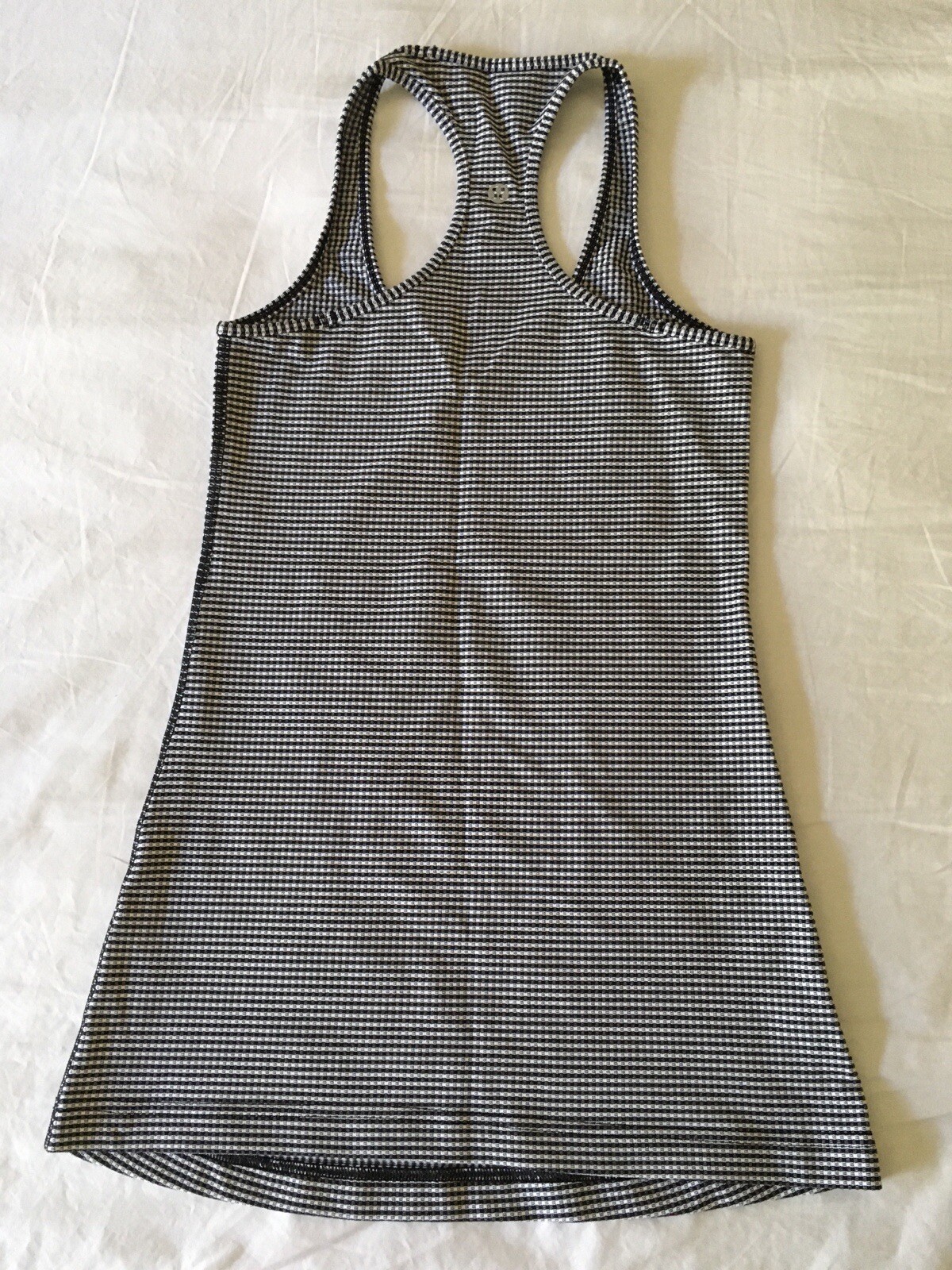 RARE lululemon Cool Racerback Tank Top Gingham White Black Luon