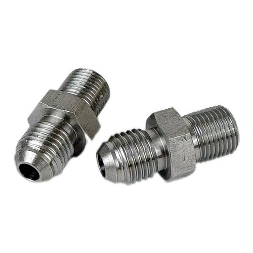 2PCS AN4 4AN To M11x1.0 Garrett Turbo 1mm Restrictor Oil Feed Stainless Adapter - Foto 9 di 14