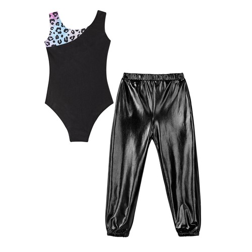 Kids Girl's Bodysuit Round Neck Sports Suit Competition Jumpsuit And Trousers - Picture 47 of 97
