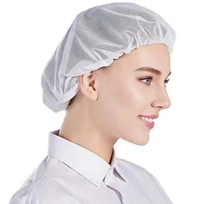  5pcs Unisex Elastic Chef Hat Mesh Cap Kitchen Cooking Chef Cap Mesh Food White