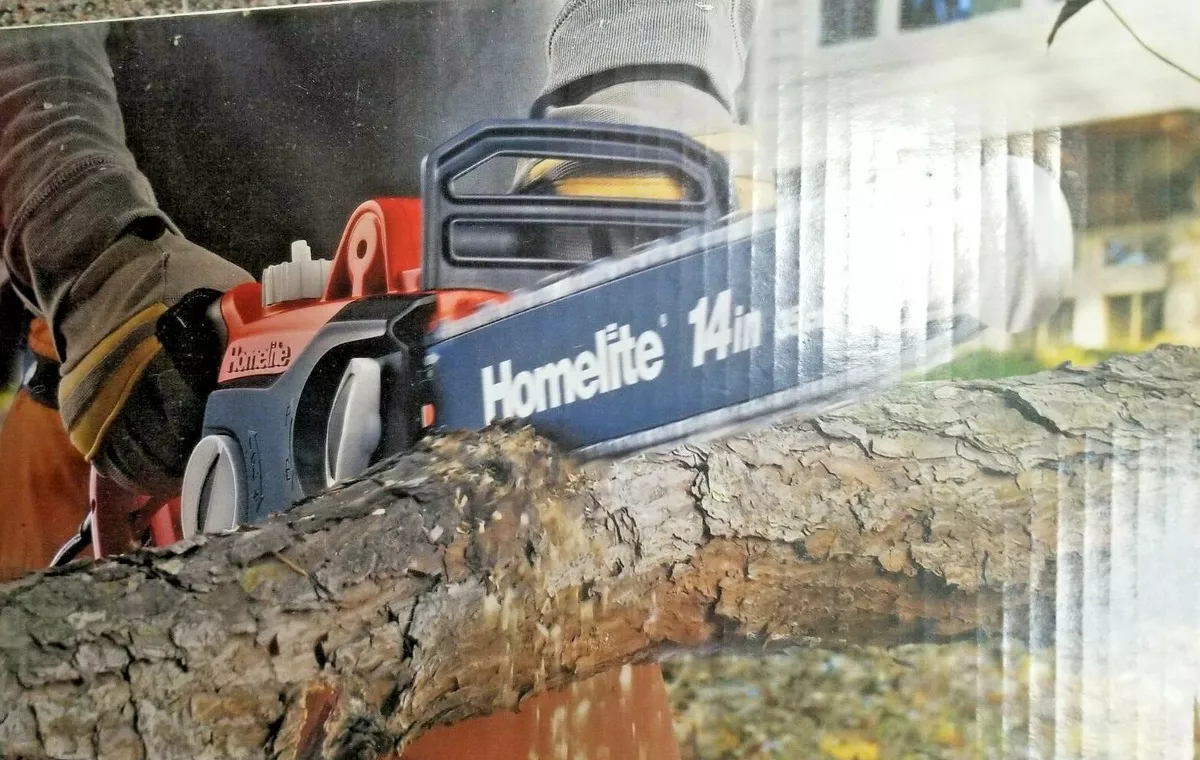 HOMELITE 14 in ELECTRIC CHAIN SAW 9 AMP TOOL LESS CHAIN TENSIONER AUTO OILER