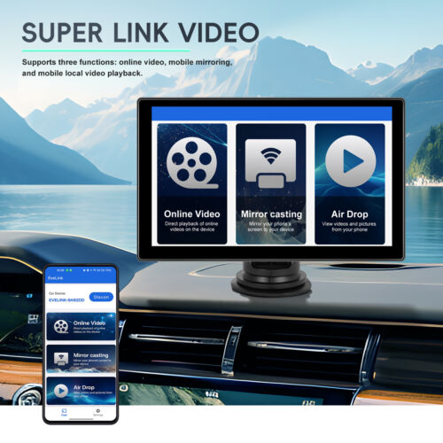9inch Portable Wireless Apple CarPlay Android Auto Touch Screen Car Radio Stereo - Picture 21 of 22