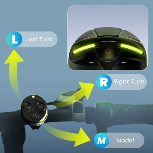 Smart Bike Helmet LED Turn Signals Visor Certified USB Rechargeable Large - NIB - Picture 3 of 8