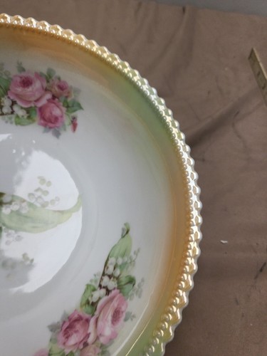 Antique PK Selesia 9” Rose Pattern Serving Bowl. Truly Beautiful Check Pictures - Picture 6 of 10