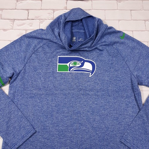 Seattle Seahawks Shirt NFL Team Apparel Nike Dri-Fit Womens L Pullover LS Blue - 第 3/10 張圖片