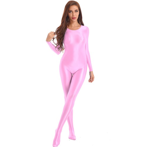 Womens Bodysuit Stretchy Bodystockings Cosplay Nightwear Long Sleeve Jumpsuits - Picture 63 of 97