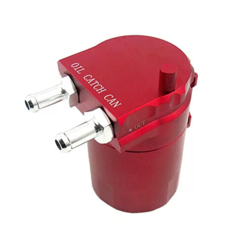 Red 300ml Aluminum Car Truck Engine Oil Catch Can Tank Polish Baffled Reservoir - Picture 3 of 9