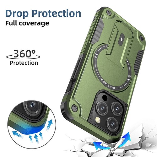 For iPhone 15 Pro Max 14 13 12 MagSafe Magnetic Kickstand Case Shockproof Cover - Picture 21 of 23