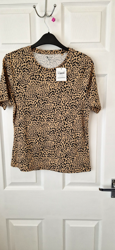 TU ANIMAL PRINT SLIM FIT T-SHIRT GRÖSSE 14 NEU MIT ETIKETT