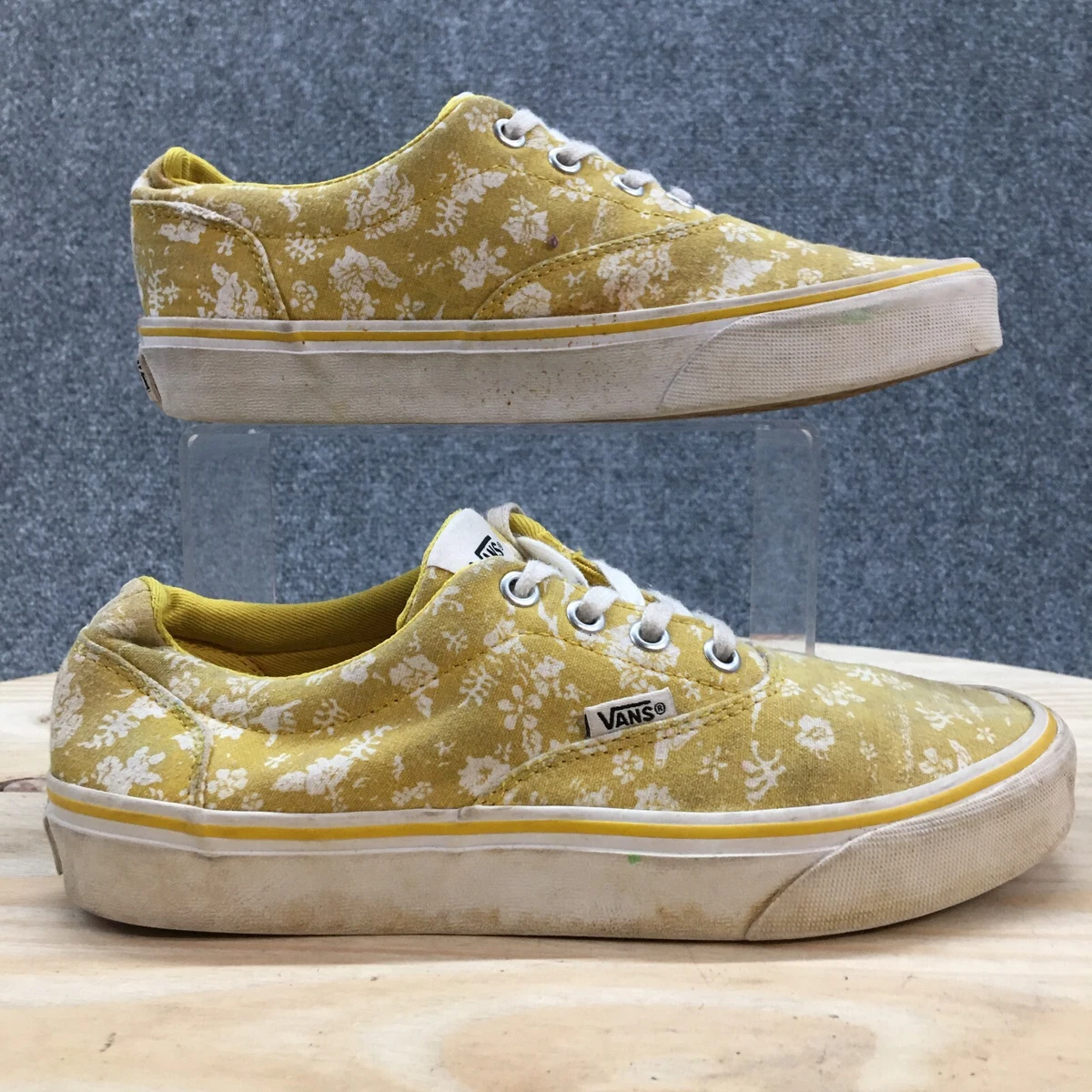 VANS Shoes Womens 7 Doheny Floral Skater Sneakers Yellow Casual