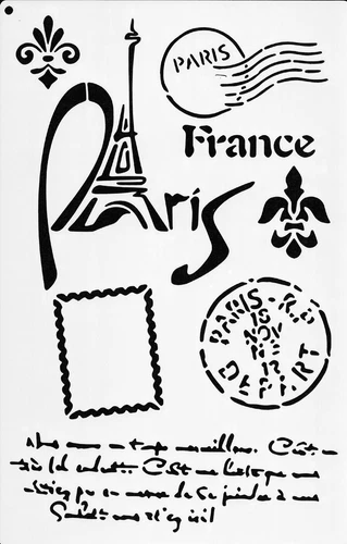 Schablonen Basteln Textilien Schablone Wand Malen Tupfen Brief Post Paris 3476