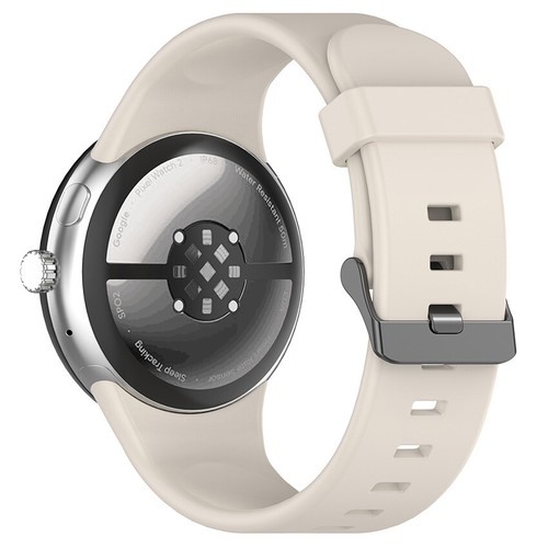 Metal Head Grain Silicone Watch Strap Accessories for Google Pixel Watch3 45MM - Picture 17 of 30