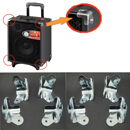 *CHROME METAL* Corner Speaker Cabinet Box / Guitar Amp Amplifier Protectors x 8 - Picture 6 of 6