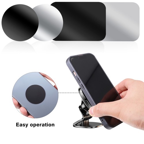 12 Pcs Round Rectangular Stickers Car Phone Holder Metal Plate Universal - 第 11/11 張圖片
