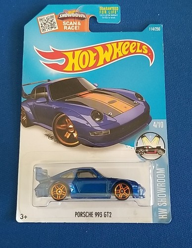 2017 Hot Wheels #114/2250 HW Showroom 4/10 Porsche 993 GT2 blau NEU