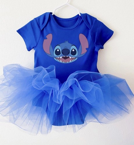 Stitch Tutu Set Birthday Dress Halloween Costume Blue Girls Disney Gift 24M