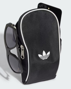 Adidas Original Adicolor Small Sling Bag Black White JD5570 Zip Close Crossbody