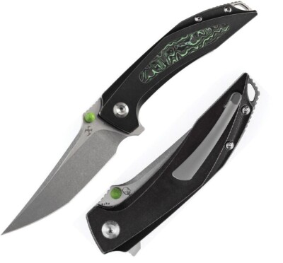 Kansept Knives Baku Folding Knife 3.25'' CPM S35VN Steel Blade Titanium/CF Handle