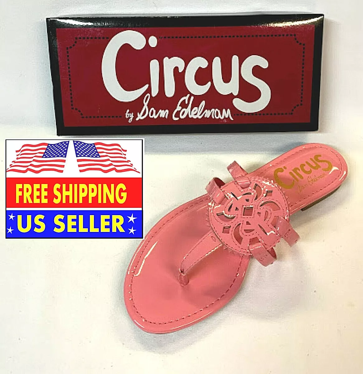 CIRCUS 8.5 BY SAM EDELMAN WOMENS CANYON MEDALLION FLAT SANDALS IN