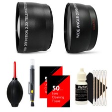 Vivitar 58mm 0.43X Wide Angle Lens  58mm 2.2X Telephoto Lens  Accessory Kit