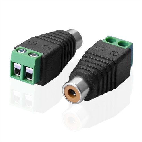 RCA Adapter Terminal Set - Verbinder Kabel auf Cinch Anschluss Stecker-Buchse - Picture 3 of 4
