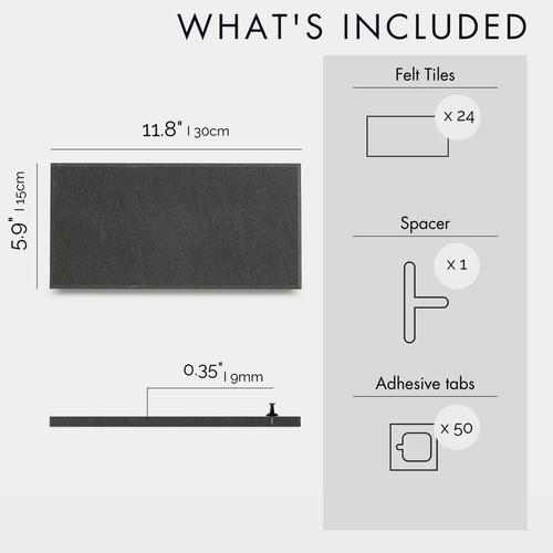 Large Cork Board for Office - Pack of 24 - Black Felt Board Alternative - Fel... - Picture 4 of 6