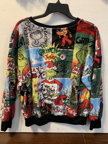 Justice Girls The Grinch Velour Sweatshirt Size JRs XL(16/18) Christmas Dr Seuss - Picture 2 of 7