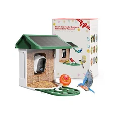 Bird Feeder with Camera-2K Live Video, Solar-Powered, Smart AI Identify Birds...