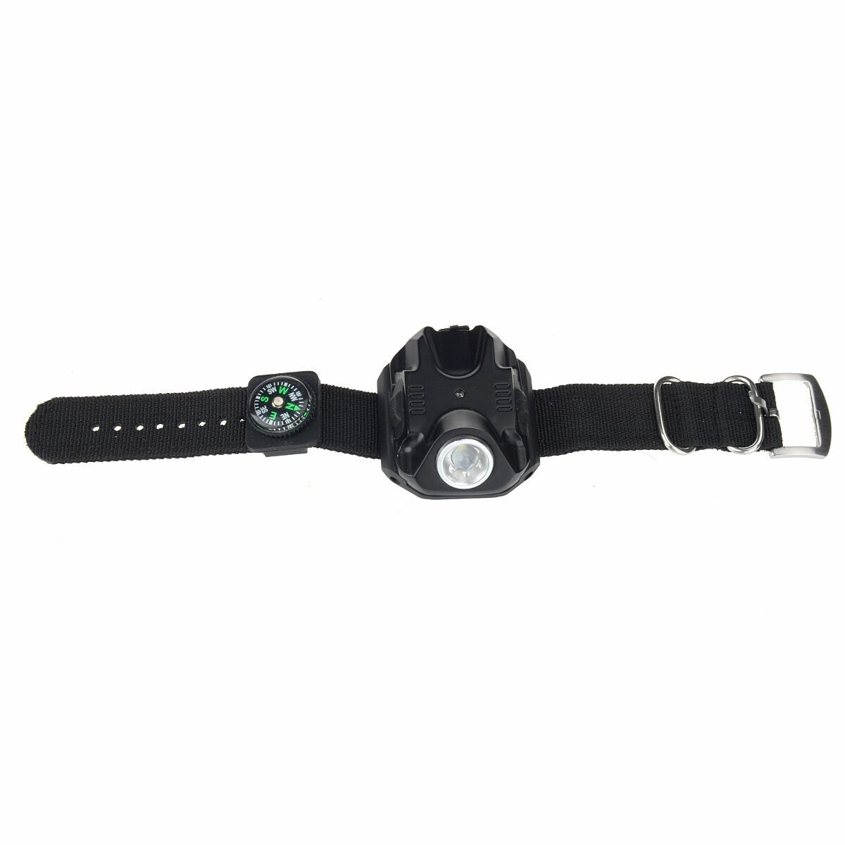 US Rechargeable Tactical Wrist - LED Q5 Flashlight Torch Compass Light