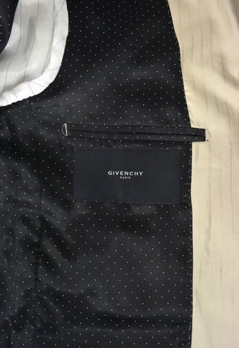 Herrenanzug Givenchy Wolle Beige Streifen Größe US 52 UK 42 Taille 34" Neu mit Etikett - Bild 4 von 6