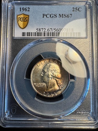 PCGS MS67 1962 Washington Quarter Toned - Picture 2 of 4