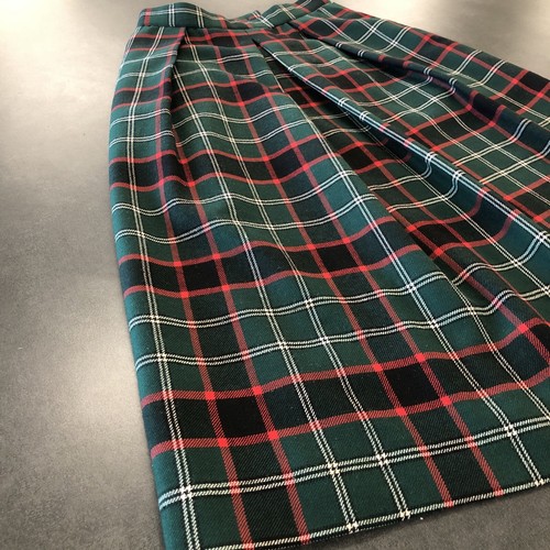 Maxi falda plisada vintage para mujer Petite 2 100 % lana oscura academia tartán - Imagen 2 de 22