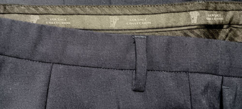 Versace Collection Navy Blue Pants 35 Flat New W/Tags Made in Italy - Picture 3 of 5