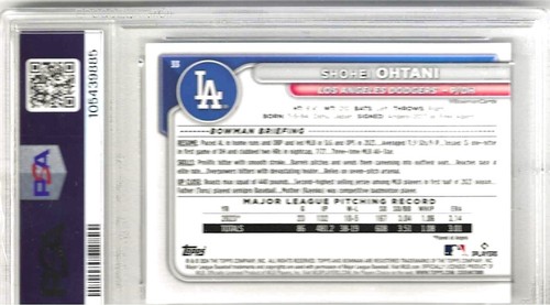 2024 BOWMAN #33 SHOHEI OHTANI DODGERS PSA 10 - Picture 2 of 2