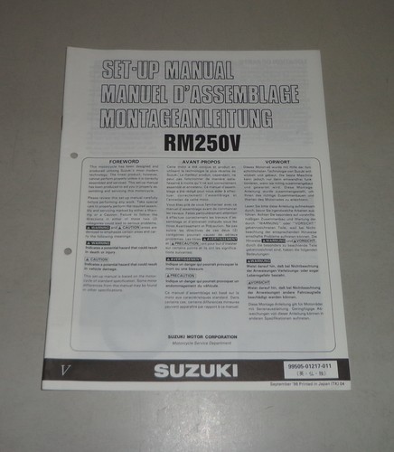 Instrucciones de Montaje / Kit Up Manual Suzuki RM 250 Stand 09/1996