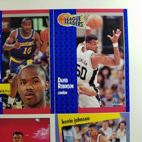 Fleer NBA 1991 carpeta de anuncios de baloncesto 9 tarjetas hoja de promoción - Imagen 8 de 8