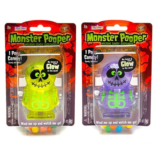 Treat Street (2-PACK) Glow-In-the-Dark Monster Candy Poopers Purple & Green NEW