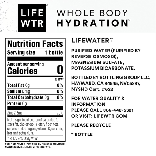 LIFEWTR Premium Purified Water, pH Balanced with Electrolytes, 100% recycled 20 - Picture 5 of 5