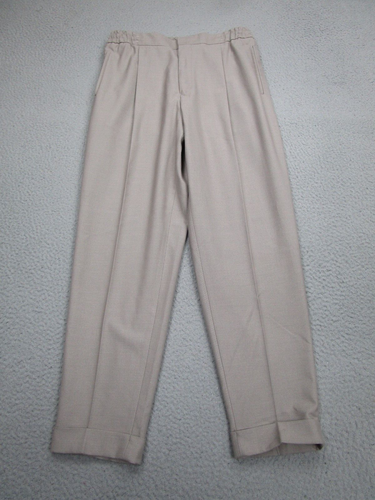 REISS Hose Herren 36 beige Brighton Kordelzug Anzughose Bundfalten