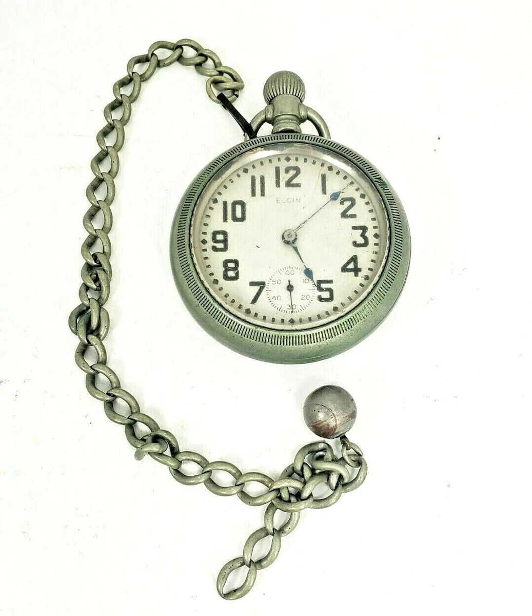 Elgin pocket watch blue hands clearance