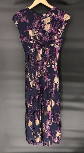 Vintage Jones New York Velvet Burnout Midi Dress Size 8 Silk Blend Fairy 90s y2k - Picture 2 of 9
