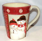 St Nicholas Square Warm Wishes SNOWMAN Christmas Coffee Mug Cup Ceramic Holiday