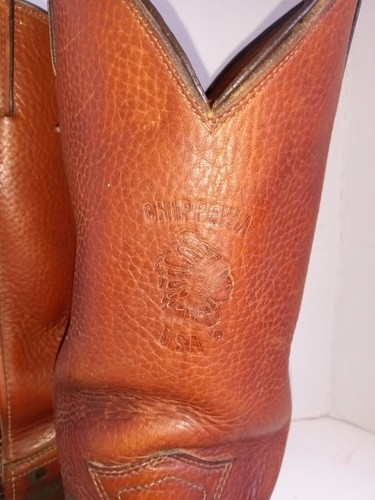 CHIPPEWA Pull-on Men's 8.5D Brown Leather Work Boots 29315 Virbram Soles (G2) - Picture 5 of 9