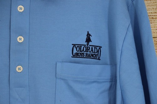 Camisa polo de gran tamaño vintage Pro Celebrity para hombre Colorado Ranch talla grande azul bebé - Imagen 3 de 8