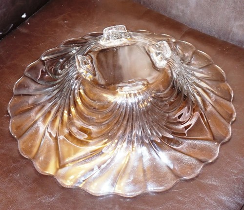 Vintage Elegant Cambridge Clear Caprice Glass 13" Four Footed Salad Console Bowl - Picture 8 of 9