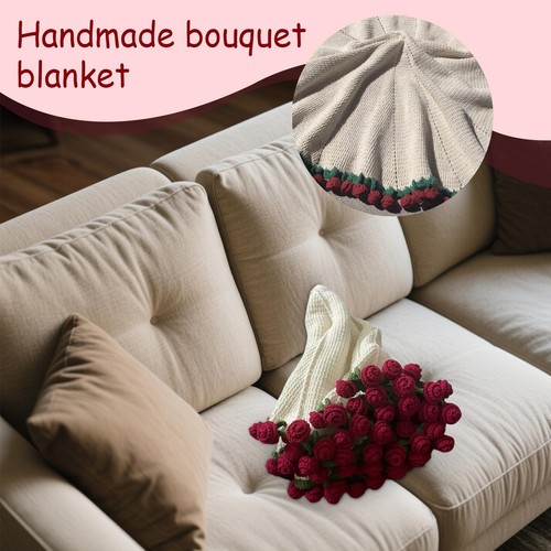 Flower Bouquet Blanket Soft Handmade Foldable Crochet Bouquet Beginner-Friendly - Picture 12 of 12