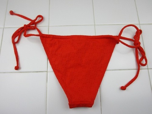 Billabong Good Vibes Bells Orange Side Tie Women's S/8 Bottoms Skimpy Coverage - Picture 2 of 4